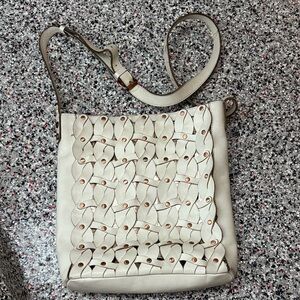 Patricia Nash Twisted Braid Granada Crossbody 
Elegant Cream Woven Shoulder Bag
